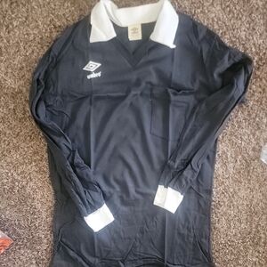 Umbro Black Vintage 1980's Long Sleeve Referee Jersey
